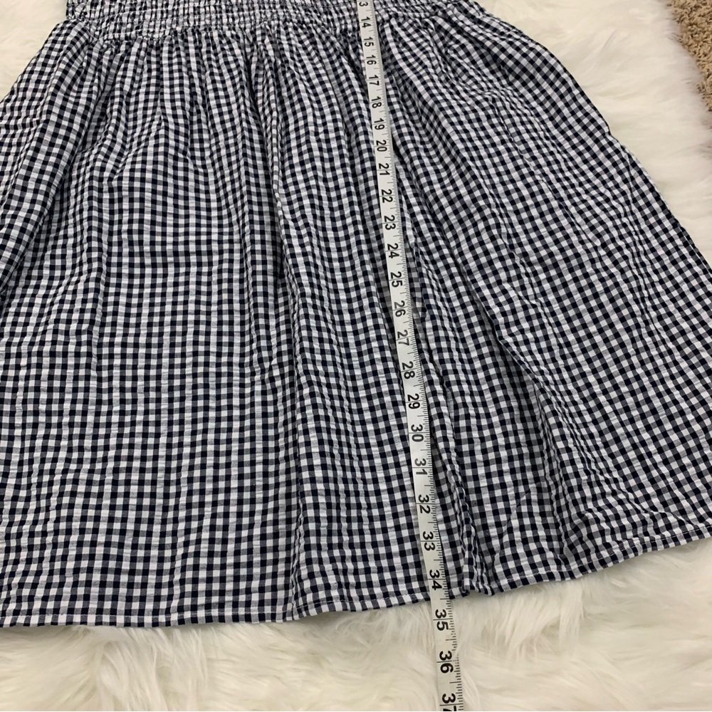 Time and Tru Black and White Plaid Smocked Ruffle Dress - Picture 14 of 15